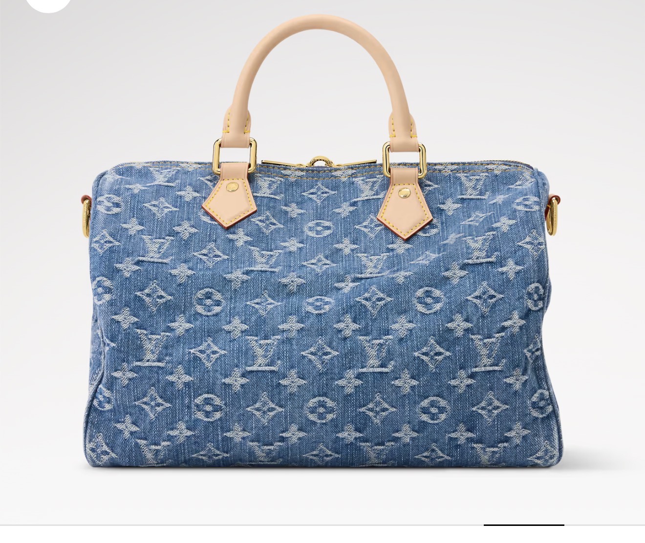 Denim monogram top-handle bag